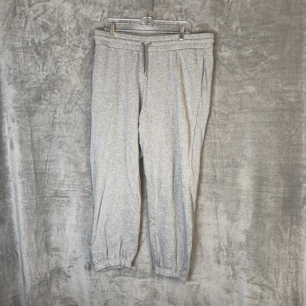Quince Women Organic Heavyweight Fleece Boyfriend Sweatpants Gray Pants XL